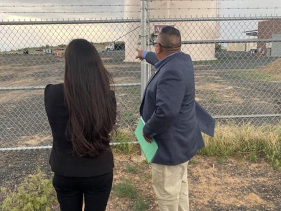 Secretary Haaland touring water distribution system. 