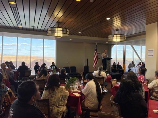 Deputy Secretary Beaudreau speaks to a group of Hualapai Tribal leaders
