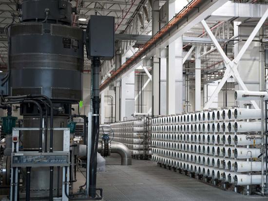 Equipment inside of the Syphon Reservoir Improvement Project 