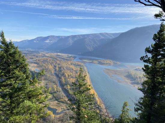 Stunning fall view of Pierce National Wildlife Refuge in the Columbia Gorge.