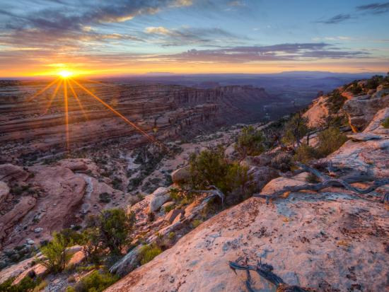 Sunset shining over Road Canyon.