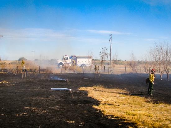 Personnel complete a joint USFWS and CAL FIRE prescribed fire.