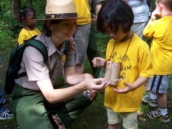 Ranger Wendy and kids at Cayahoga National Park