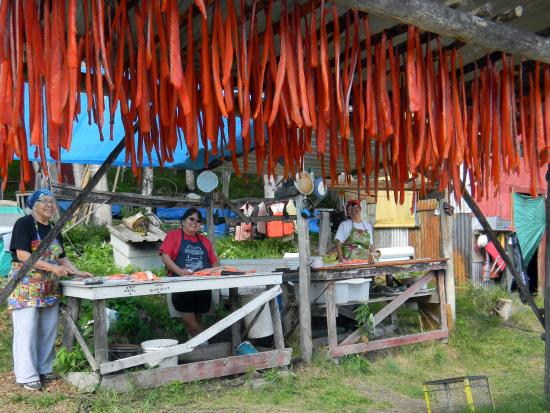Happy fish cutters in Tanana, Alaska (photo by Stan Zuray)