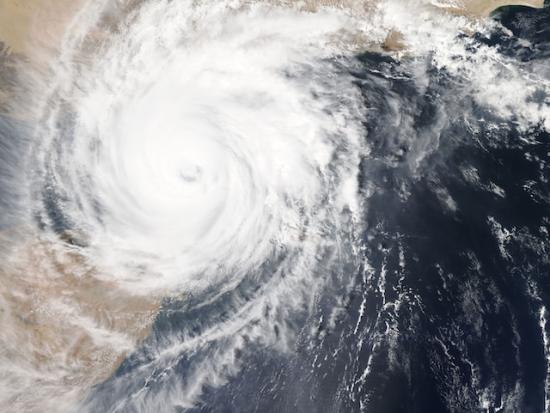 Satellite imagery of a typhoon