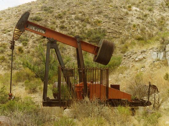 Pump jack in Guadalupe Mountains National Park.