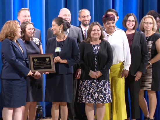 Secretary Haaland at the 2022 Convocation Awards Ceremony