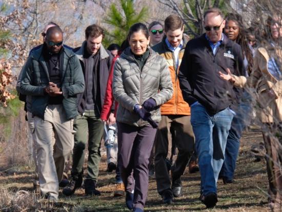 Secretary Haaland and others at Masonville Cove