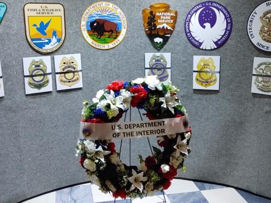 National Police Week wreath at Interior