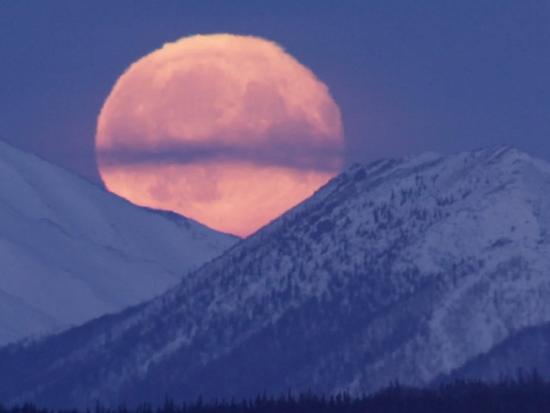 Moon rises over Arctic National Wildlife Refuge