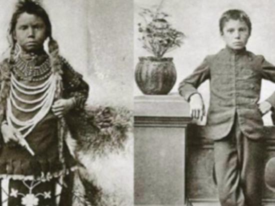 Native child, before and after Federal Boarding School