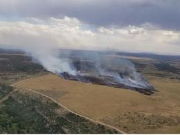 Aerial photo of Alkali Ridge fire from summer of 2020 near Monticello, UT