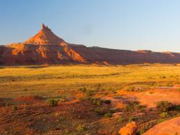 A dramatic backdrop of deep sandstone canyons and desert mesas at Bears Ears National Monument.