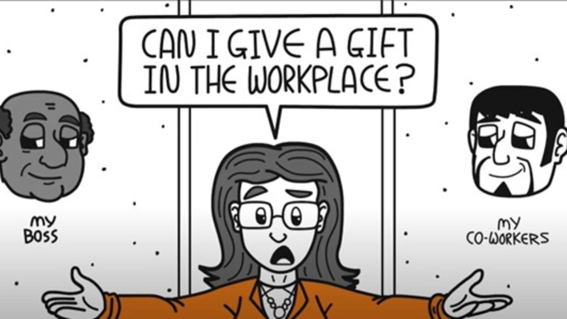 Federal employee asking if she can give gifts in the workplace