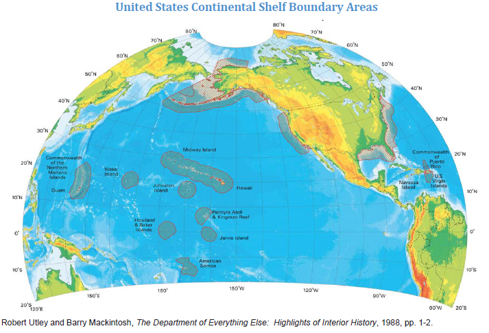 US Continental Shelf Boundary Areas Map