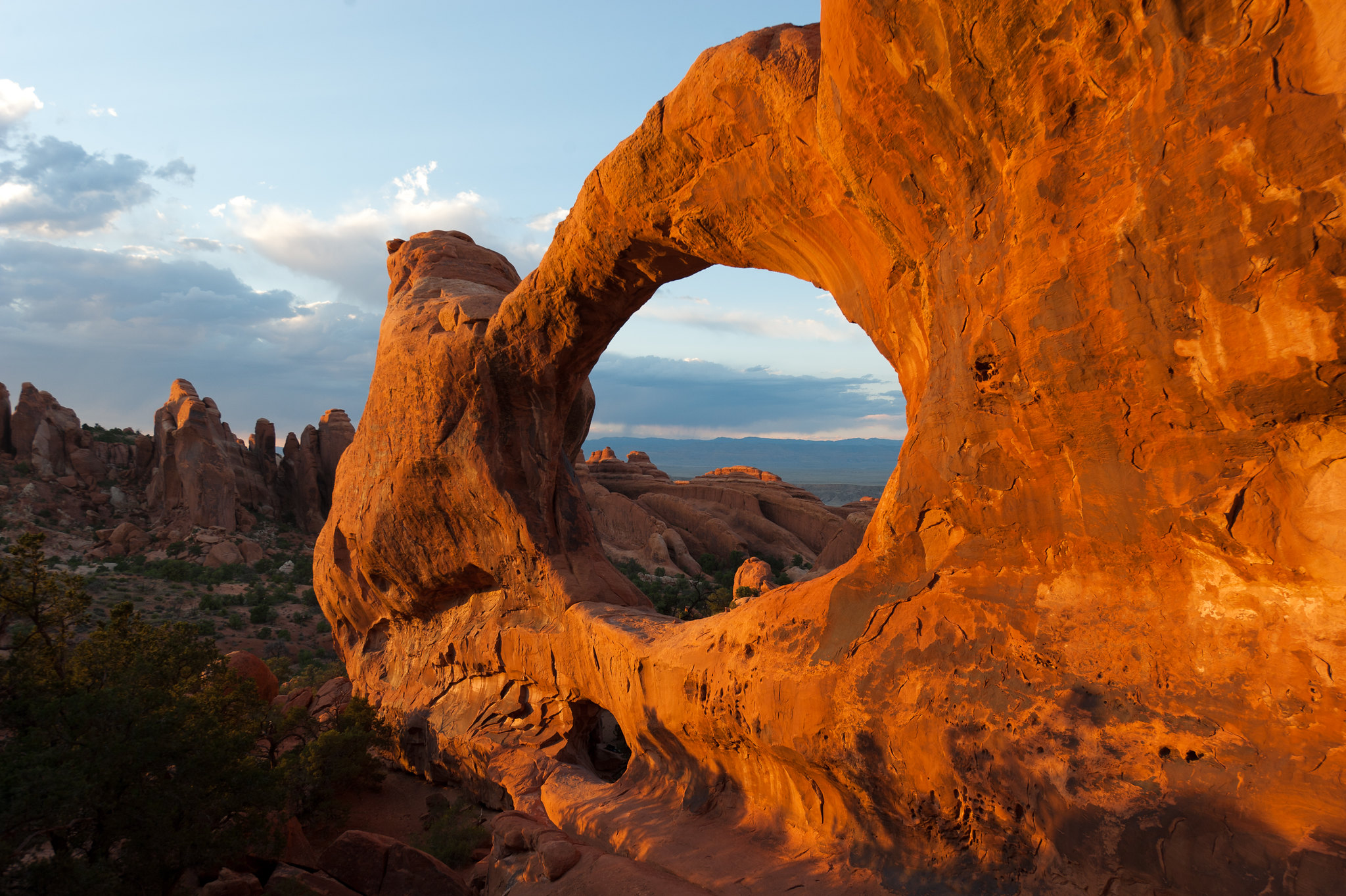 Double O Arch, in the sunset 