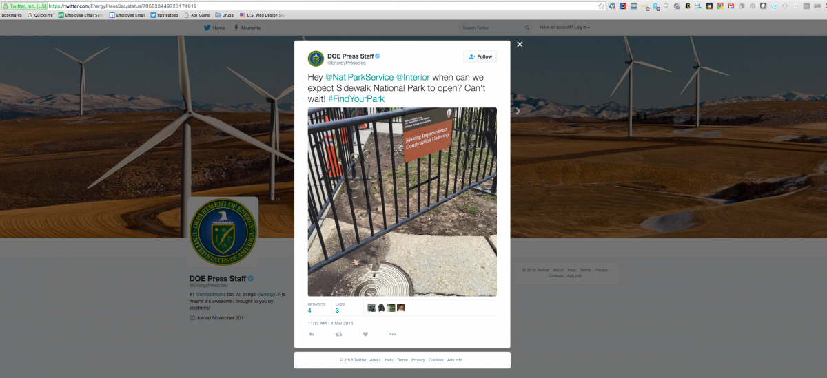 Energy Department Trolls Interior