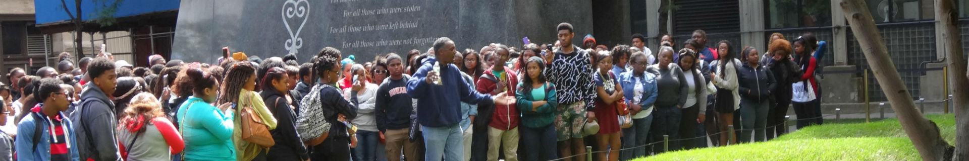 Gathering at African Burial Ground National Monument, NY