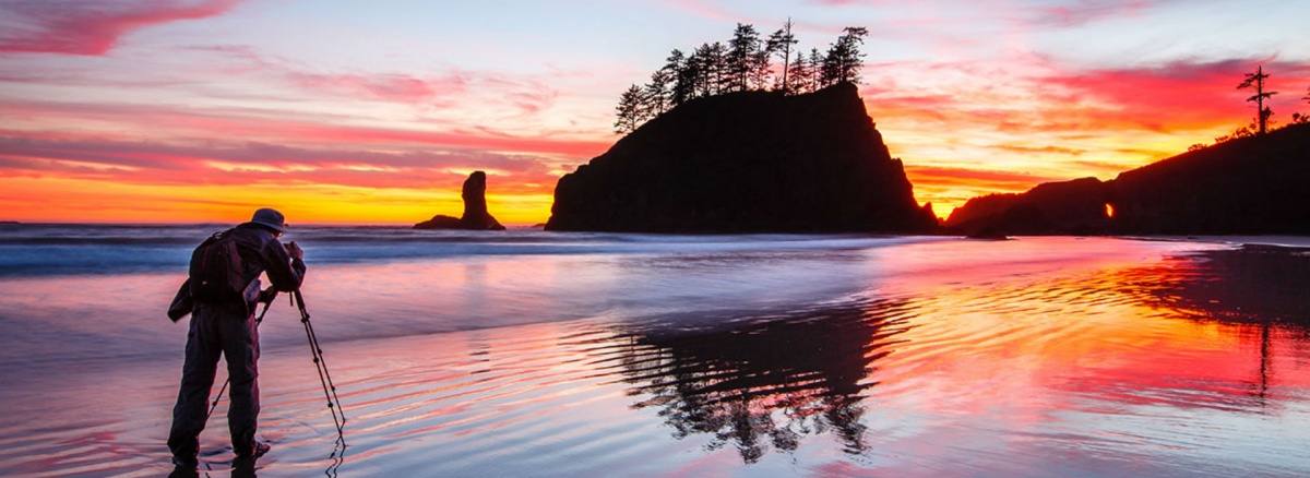 Sunset photography at Olympic National Park.
