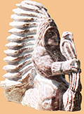 A sculpture by Brendon Albers, Oglala Sioux, entitled "Seated Indian" © 2018 