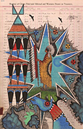 Artwork by Evans Flammond, Sr., Rosebud Sioux, entitled "Two Worlds," © 2020