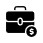 Briefcase and money sign icon