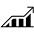 Symbol of a trend line going upward on a graph