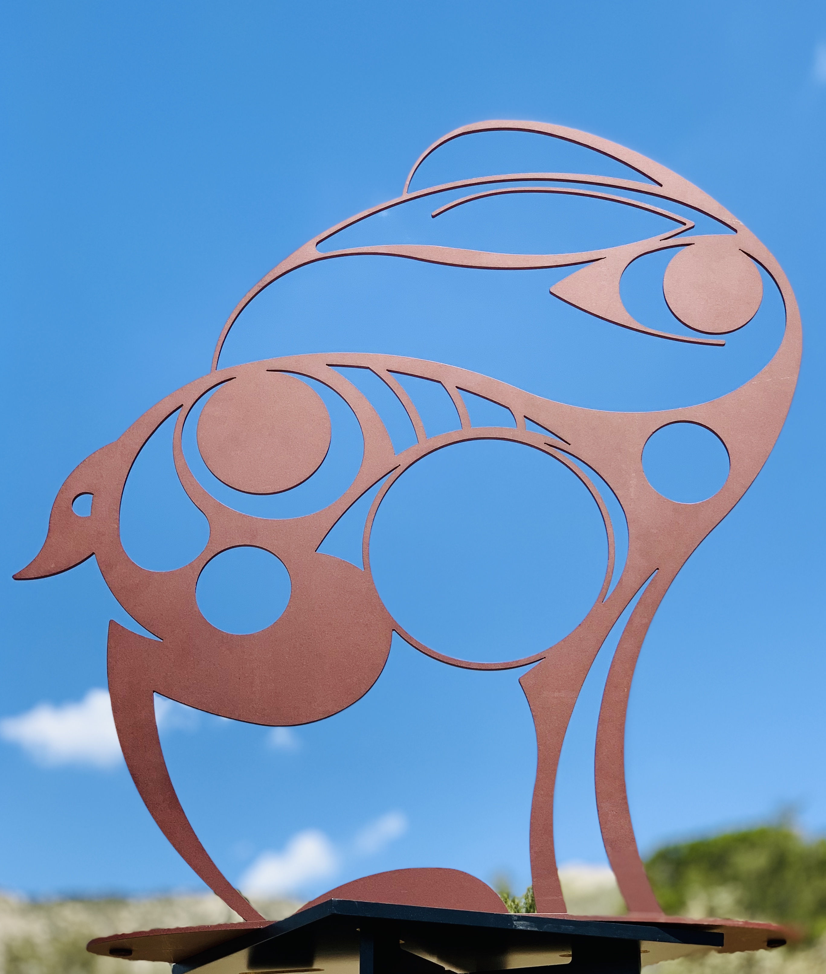 "Prairie Runner." Steel sculpture 36”x 38”. © Sean Rising Sun Flanagan. 
