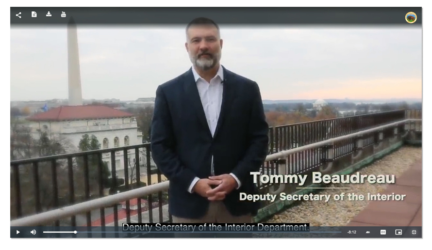 DOI AD Tommy Beaudreau discussing the DOI Law Enforcement Task Force
