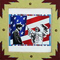 A mixed media work by Karis Jackson, Crow, entitled "Blessing of a Leader" © 2018