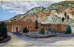 Naumer’s pastel drawing of Bandelier National Monument
