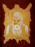 Joyce Nevaquaya Harris, Comanche, "Mo-way, Chief of the Comanche" © 2017 A painting by Joyce Nevaquaya Harris, Comanche, entitled "Mo-way, Chief of the Comanche" © 2017