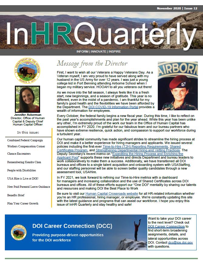 November 2020 newsletter cover page