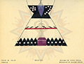 A painting by Howard Pepion, Blackfeet, entitled "Raven Tipi" © 1940