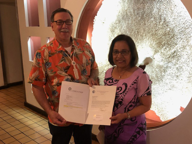 Assistant Secretary Domenech presents Four Atoll Healthcare Grant