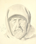 Ryan Silverhorn, Crow, "Grandma" © 2018 A drawing by Ryan Silverhorn, Crow, entitled "Grandma" © 2018