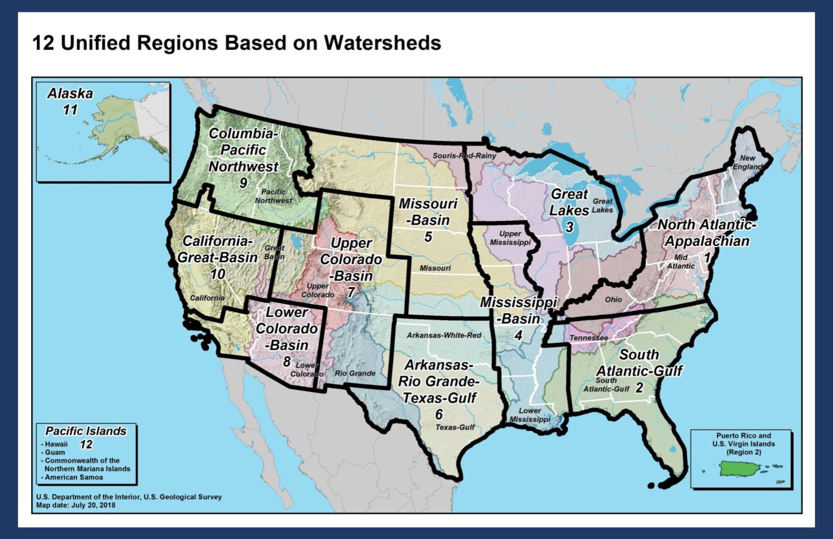 12 unified regions - map