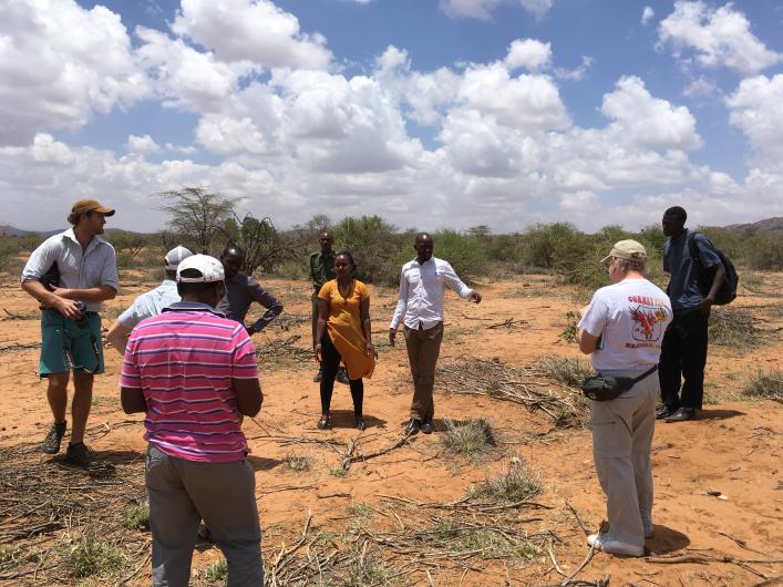 Group discussing issues in the field