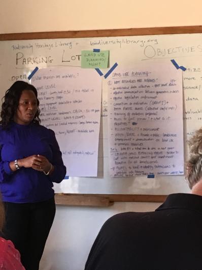 Woman teaching at training