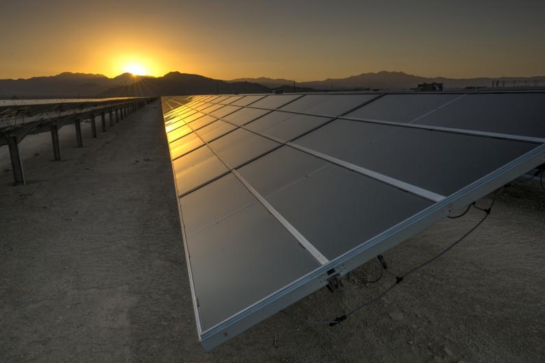 Solar panels in the California desert.