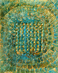 A painting by Melissa Melero-Moose, Northern Paiute, entitled "Pine Nut Basket" © 2015