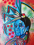 A painting by Tammy Eagle Hunter, Lakota, entitled "Walk in a Sacred Manner" © 2016 