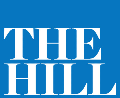 A blue box with text that says "The Hill"