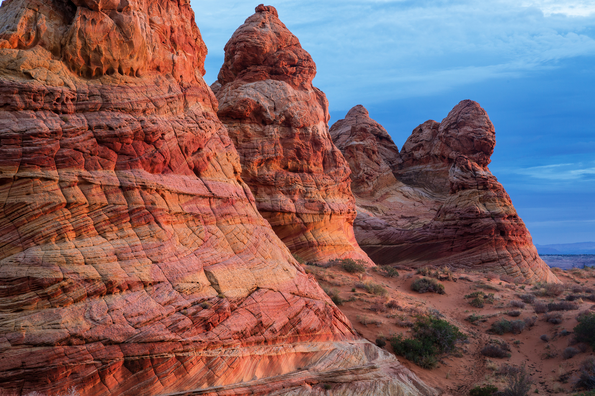 The colorful swirls of cross-bedded sandstone at Vermilion Cliffs National Monument in Arizona.