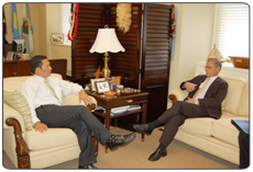 Assistant Secretary Babauta meets with FSM Ambassador Asterio Takesy at Interior