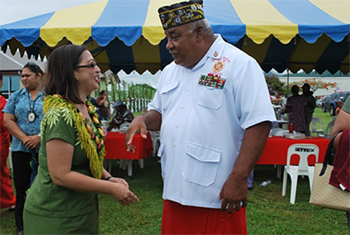 Greeting a Veteran in American Samoa – November 11, 2014