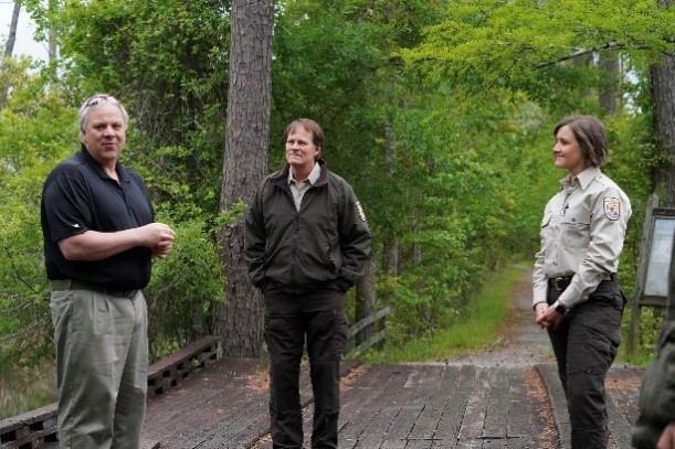 Secretary Bernhardt meets with Fish and Wildlife Service staff at the Alligator River National Wildlife Refuge in East Lake, NC