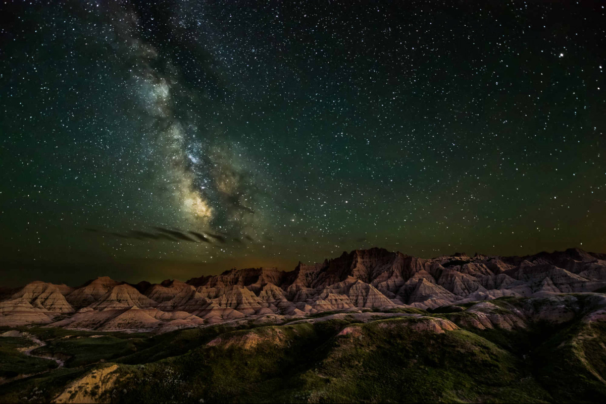 Mountains and the milky way sky at night