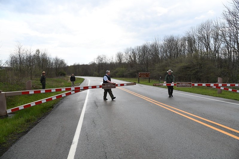 Secretary Bernhardt opens the Flight 93 Memorial National Park with park staff Friday, May 15.