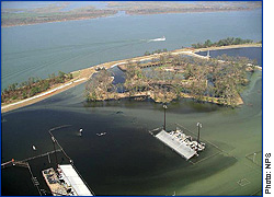 Fort Jackson, Plaquemines Parish, Louisiana. A National Historic Landmark, Fort Jackson was flooded during the 2005 Hurricane Season